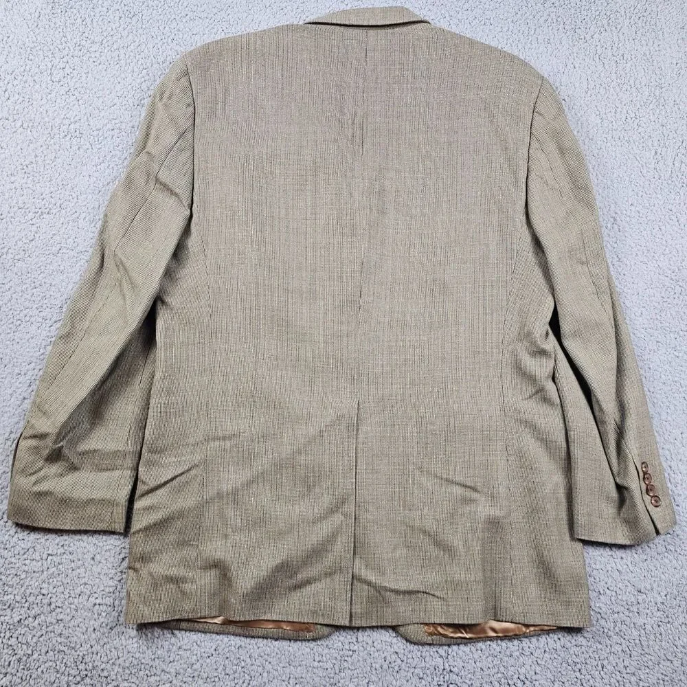 Ralph Ralph Lauren Blazer Jacket Mens 42L Tan Silk Wool Blend Sport Coat